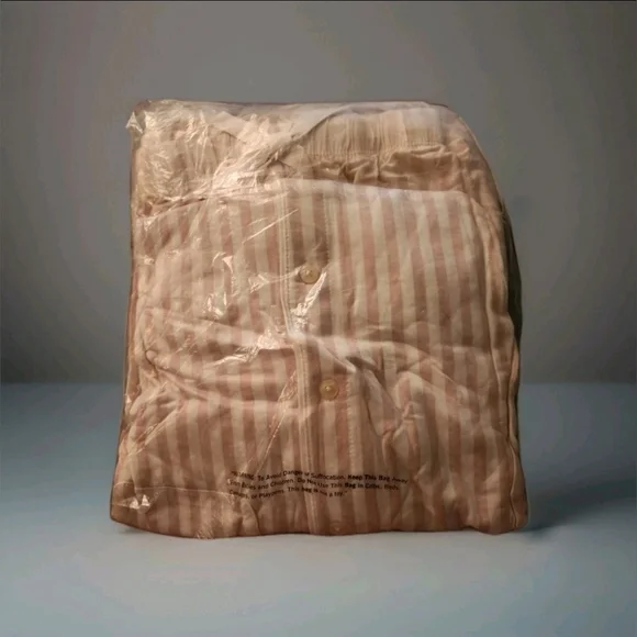 Womens STARS ABOVE MODAL 2 Piece Pink & White Striped Pajama Outfit Set - Picture 5 of 6